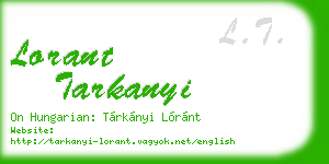 lorant tarkanyi business card