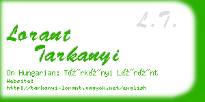 lorant tarkanyi business card